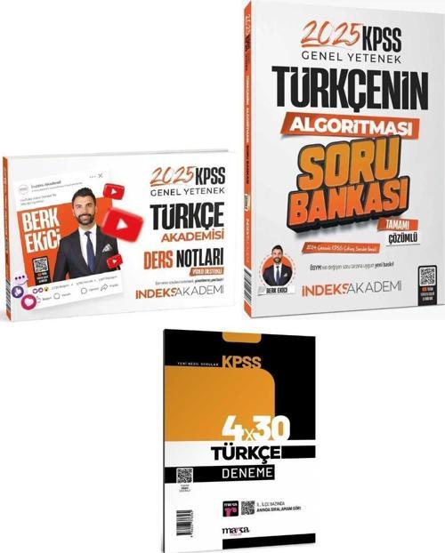 İndeks Akademi 2025 KPSS Türkçe Video Ders Notları + Soru + Marka Denem 3 lü Set - Berk Ekici