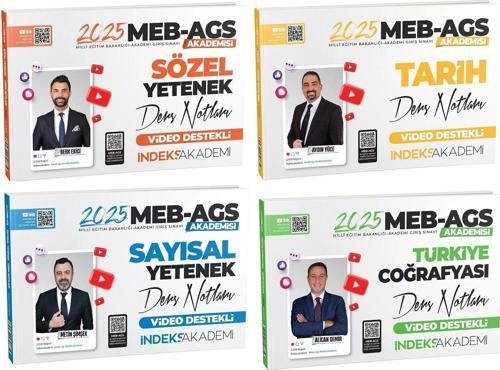 İndeks Akademi 2025 MEB-AGS Akademisi Sözel+Sayısal Yetenek+Tarih+Türkiye Coğrafyası Ders Notları 4lü