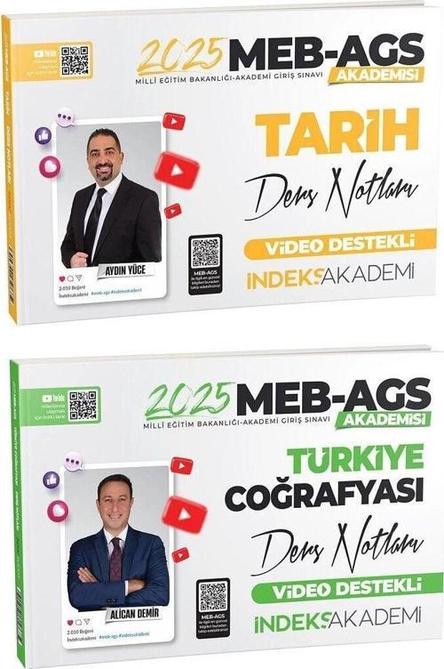 İndeks Akademi 2025 MEB-AGS Akademisi Tarih+Türkiye Coğrafyası Ders Notları 2 li Set