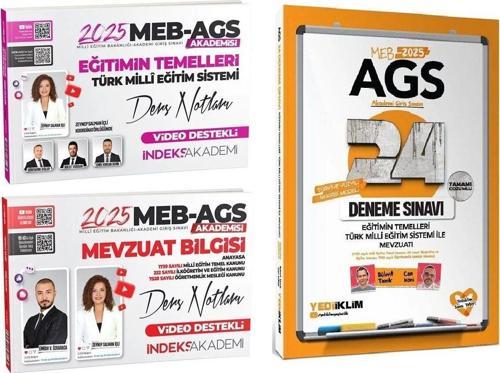 Yediiklim + İndeks 2025 MEB-AGS Eğitimin Temelleri + Mevzuat Ders Notları + 24 Deneme 3 lü Set