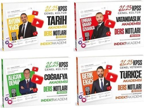İndeks Akademi 2025 KPSS Türkçe+Tarih+Coğrafya+Vatandaşlık Akademisi Video Ders Notları 4 lü Set