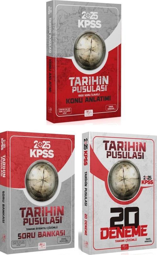 CBA 2025 KPSS Tarihin Pusulası Konu + Soru Bankası + 20 Deneme 3 lü Set - CBA Akademi