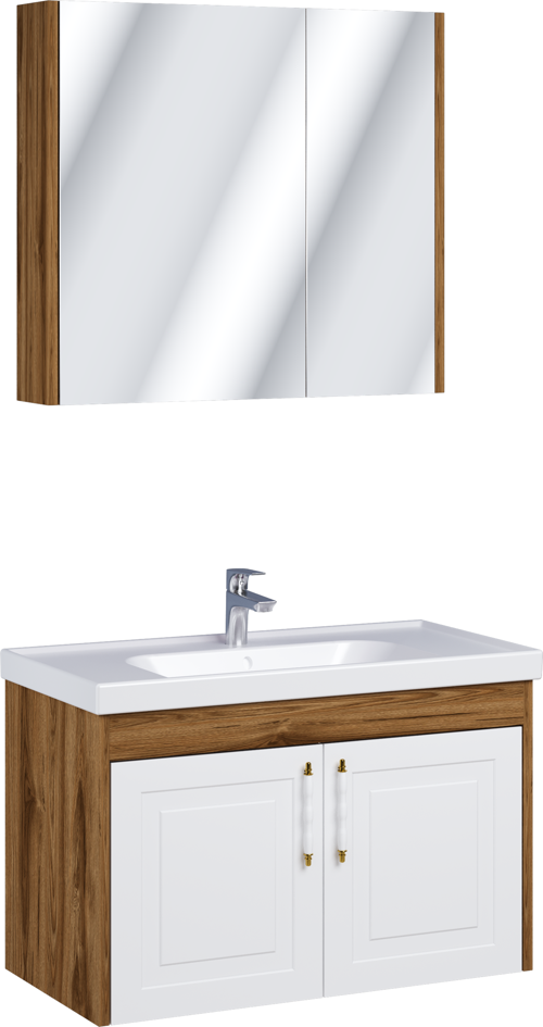 Alaçatı 80 cm Banyo Dolabı Seti Beyaz