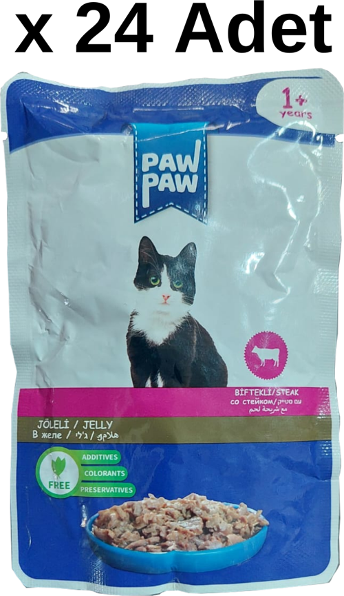 Jöle İçinde Biftekli Yaş Kedi Maması 85 gr x 24 Adet