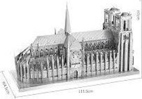 NOTRE DAME PARİS 3D Metal Maket Bulmaca Puzzle modeli kitleri DIY 14+ Yaş 117+ parça