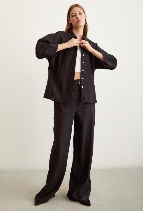 Beli Lastikli Pantolon Siyah