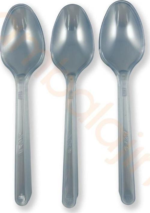 Sert Kalın Plastik Kaşık 1. Kalite Lüks Şeffaf Kaşık
