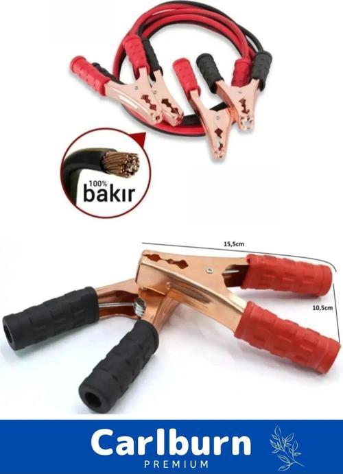 Araba Çantalı %100 Bakır 0.50mm Kalın Kablo 1200 Amper Güçlü 2 Metre Akü Takviye Hızlı Şarj Kablosu