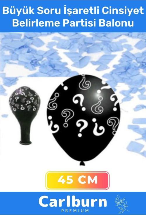 Siyah Büyük Soru İşaretli Cinsiyet Belirleme Partisi 45cm Balonu Kız Erkek Çocuk Baby Shower Süs