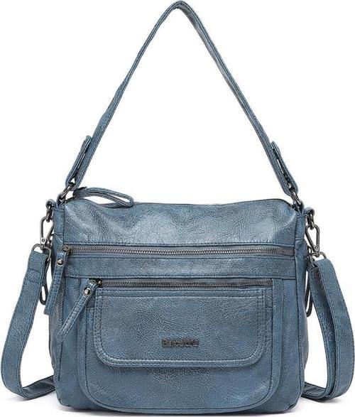 Yıkama Deri Omuz Askılı Kadın Çantası 21-K Barcelona 1899