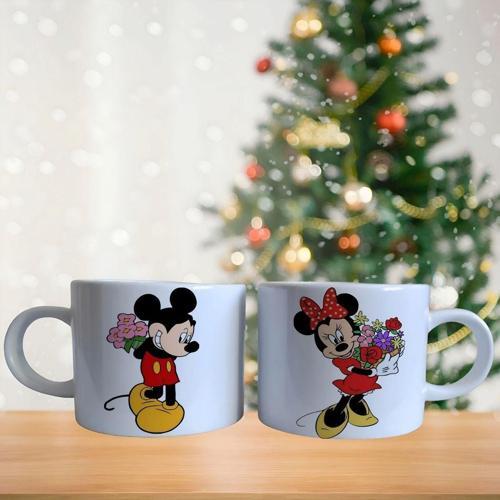 Mickey ve minnie mouse çifti Disney sevgili çizgi film kahve fincan takımı