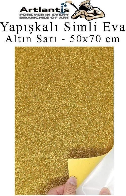 Yapışkanlı Simli Eva 50x70 cm 1 Adet Simli Yapışkanlı Eva Süngeri Okul Kreş Anasınıfı Elişi Etkinlikleri Hobi