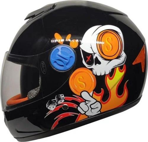 Motosiklet Çocuk Kaskı Full Face Pp Metreal Skull Black