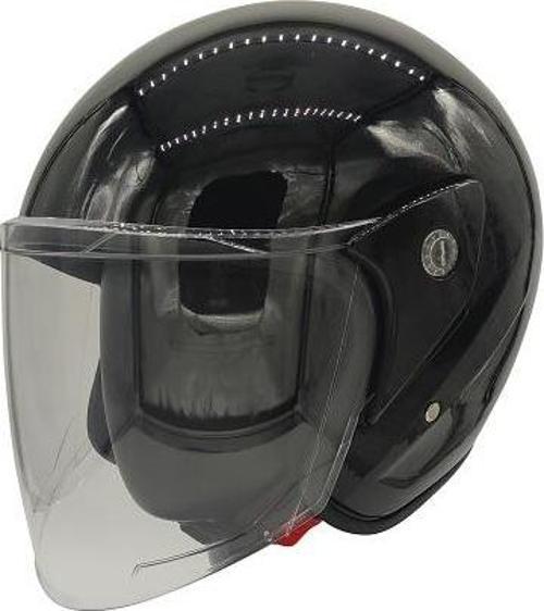 Motosiklet ve Bisiklet Yarım Açık Kask Motor Kaskı Siyah