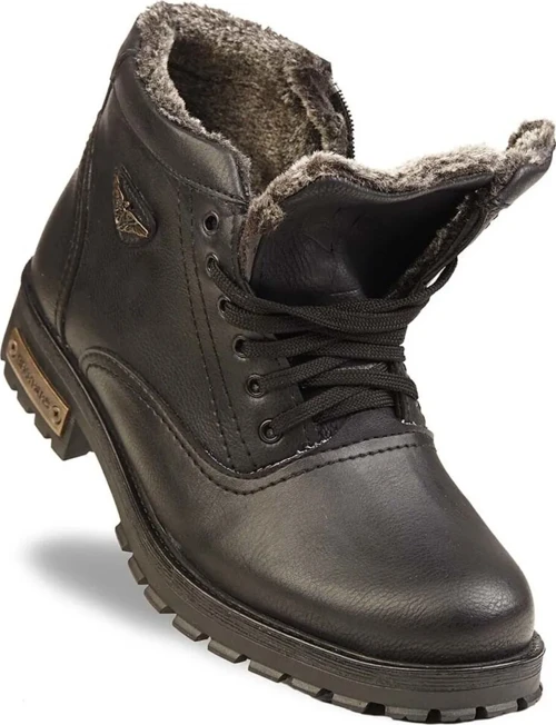504 Soğuk Geçirmez Kürklü Unisex Çocuk Kışlık Fermuarlı Bot