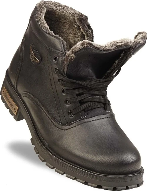 504 Soğuk Geçirmez Kürklü Unisex Çocuk Kışlık Fermuarlı Bot