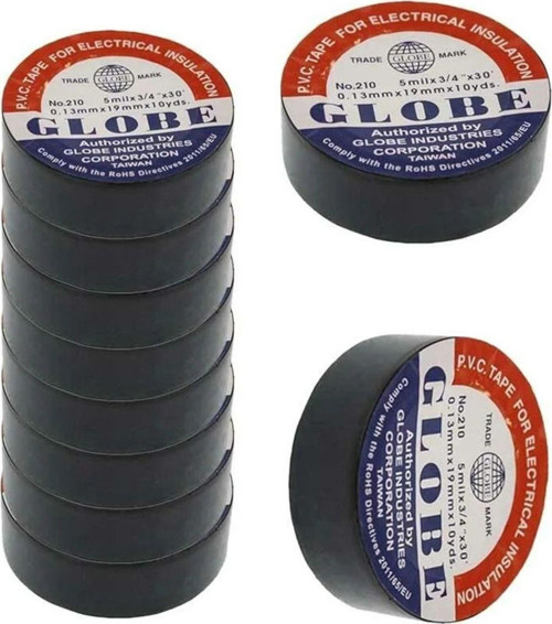 Pvc Elektrik Izolasyon Bant "0.13X19X10Yards" (Siyah) (10'Lu Paket)