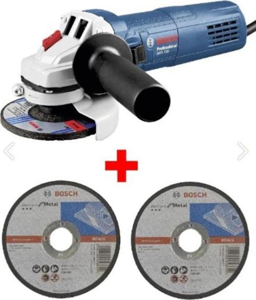 Avuç Taşlama Makinesi Gws 750 115 Mm Spiral + 2 Adet 115 Mm X 2.5 Mm Düz Metal Kesme Diski