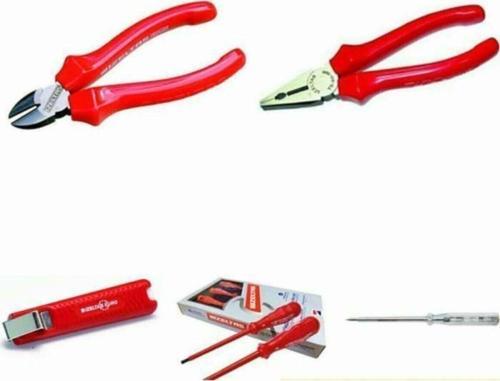 10 Parça El Aleti Seti Pense Yan Keski Kablo Sıyırıcı İzoleli Tornavida Set Kontrol Kalemi