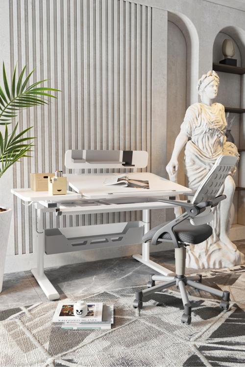 Yükseklik ve Eğim Ayarlı, Vega Advanced Bilgisayar ve Çalışma Masası Takımı Beyaz/Gri