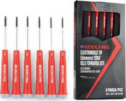 Elektronikçi Tip Klemens Torx Uçlu Tornavida Seti 6 Parça T5 - T6 - T7 - T8 - T9 - T10