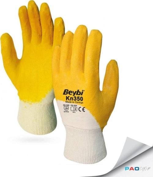 Nitril Kaplı Pamuk Eldiven Kn350 - 10 Numara - (12 Çift)