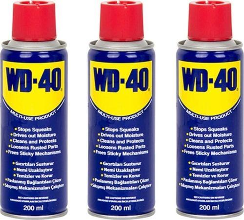3 Adet Wd 40 Çok Amaçlı Pas Sökücü,Yağlayıcı 200 Ml