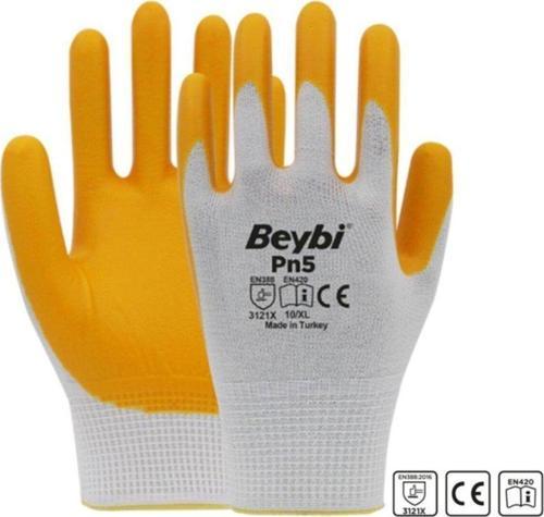 6 Çift Beybi Pn5 Sarı Nitril Eldiven Inşaat Eldiveni Iş Eldiveni