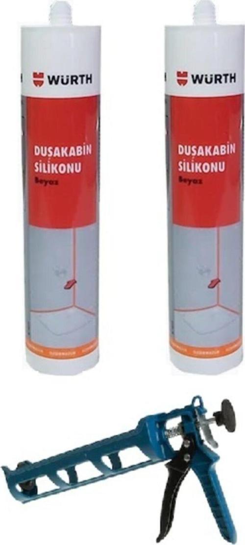 Duşakabin Silikonu Beyaz 2'Li Set +Tabanca