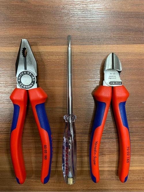 3 Parça Usta Set 180 Mm Pense 160 Mm Yan Keski Izeltaş 190Mm Kontrol Kalemi Madeingermany