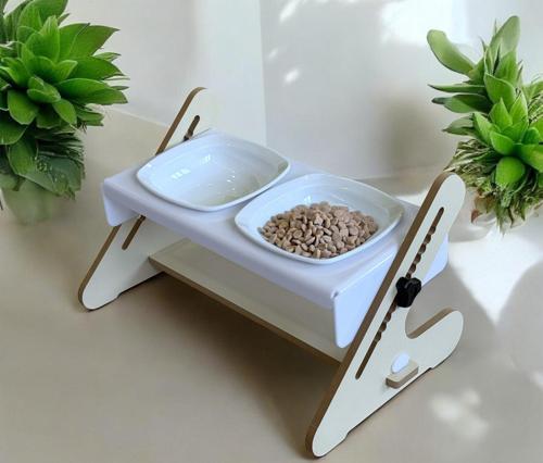 Kedi Mama Su Kabı Yükseklik Açı Ayarlı