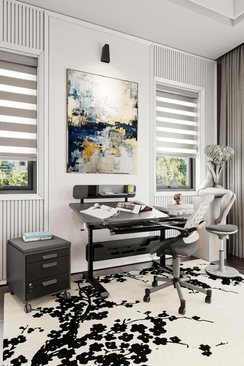 Yükseklik ve Eğim Ayarlı, Vega Premium Bilgisayar ve Çalışma Masası Takımı Antrasit