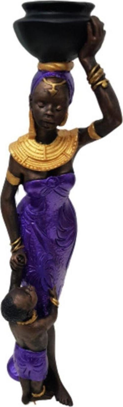 Ab Ev Dekorasyon Afrikalı Çocuklu Kadın Biblo
