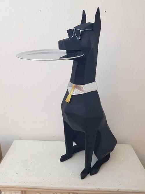 Tepsili Köpek Sunumluk Köpek Sunumluk Kubik Köpek Polyester Obje Ev Ofis Dekoru 70Cm X42Cm