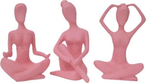 Ab Ev Dekorasyon Üçlü Pembe Yogacı Kadın
