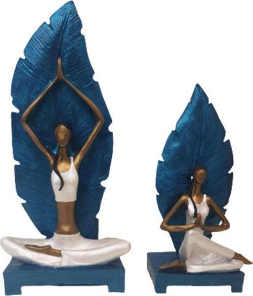 Ab Ev Dekorasyon Yapraklı Yogacı Kadın 2Li Takım
