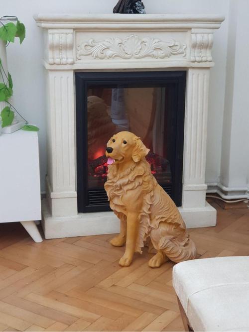 Golden Köpek Dekor Biblo Heykel