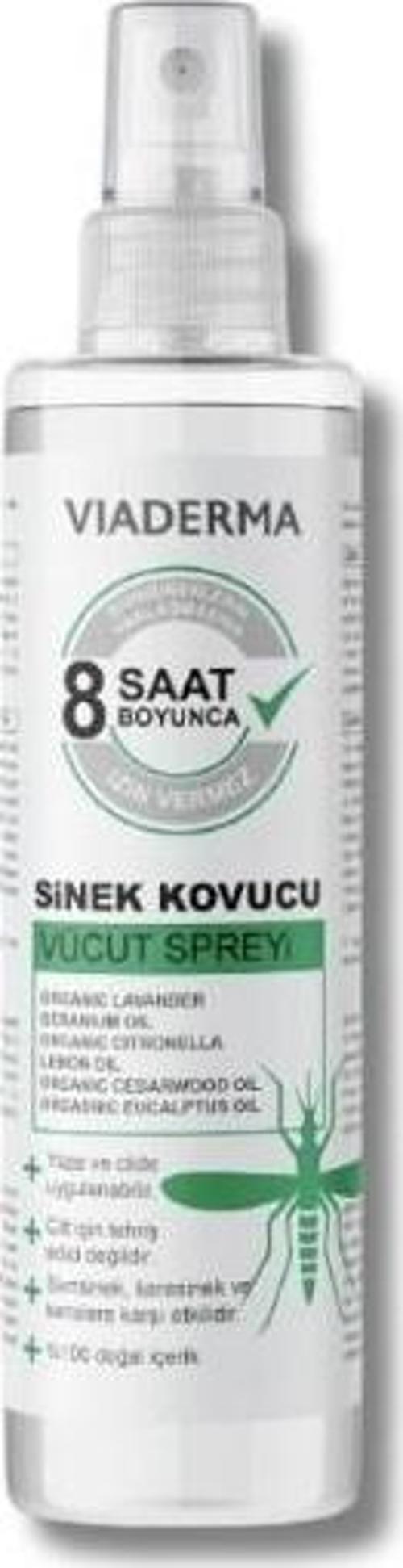 Viaderma Sivrisinek Sinek Kovucu Koruyucu Vücut Spreyi Bitkisel Tüm Vücut Için Aile Boy 150 ml