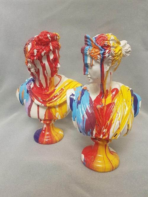 Apollo Diana Popart Büst Heykel Dekor Ev Ofis Dekoru