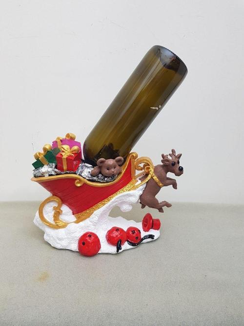Şaraplık Şişe Tutucu Yeniyıl Noelbaba Geyik Şaraplık Şişelik