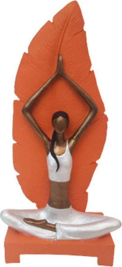 Yapraklı Yogacı Kadın Biblo