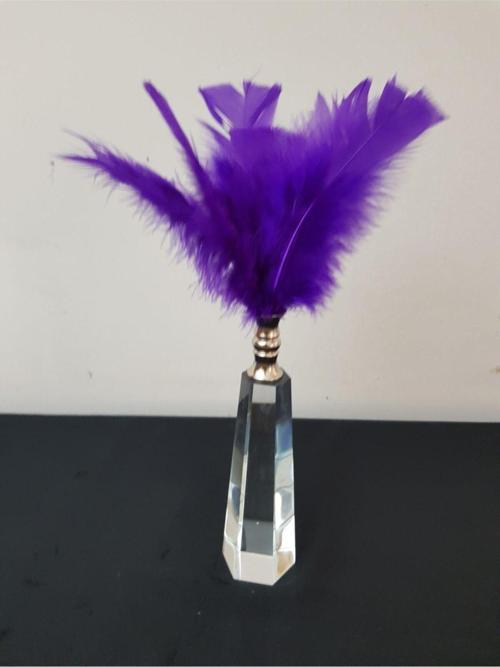 Mor Tüy Gümüş Ağız Cam Dekor