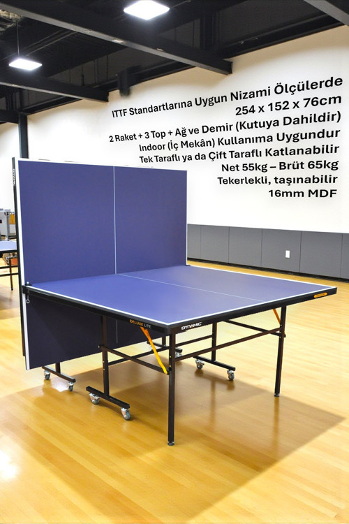Delux Indoor Masa Tenisi Masası - 16mm + 2 Raket + 3 Top + Ağdemir Set