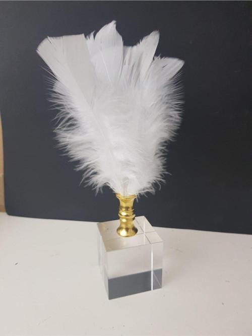 Ab Ev Dekorasyon Altın Ağız Beyaz Tüy Ev Ofis Dekoru