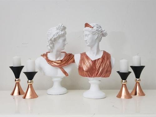 Ab Ev Dekorasyon Apollo Diana Rosegold Şamdan Mum Set Ev Ofis Dekoru