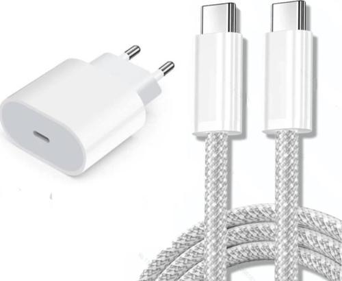 PD35W Şarj Aleti 6A 66W Type-C to Type-C Kablolu Set Beyaz İphone 15/16 Uyumlu