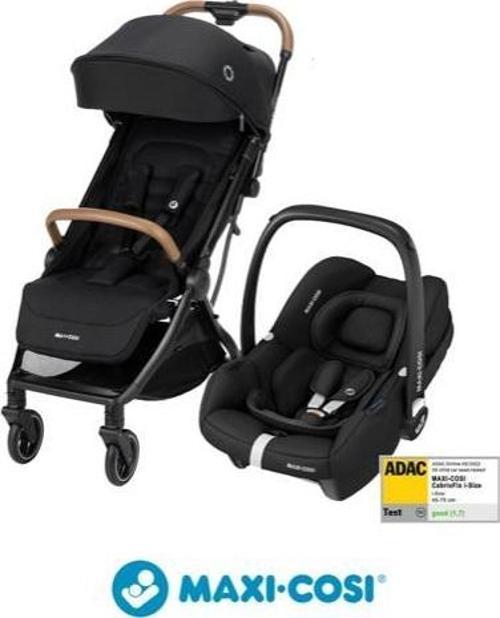 Eva-Cabriofix I-Size Otomatik Katlanan Seyahat Sistem Kompakt Bebek Arabası Black