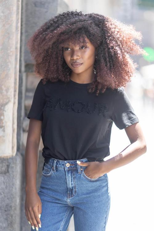 Kadın Onllucıa Yazı Detaylı Kısa Kollu %100 Pamuk T-Shirt 15324070 Siyah
