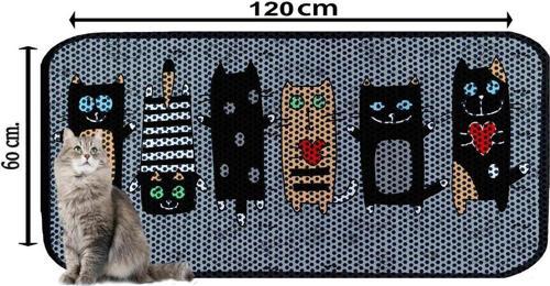Büyük Boy Elekli Tuvalet Önü Desenli Kedi Kumu Paspası 60 X 120 Cm