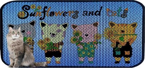 Büyük Boy Elekli Tuvalet Önü Desenli Kedi Kumu Paspası 60 X 120 Cm